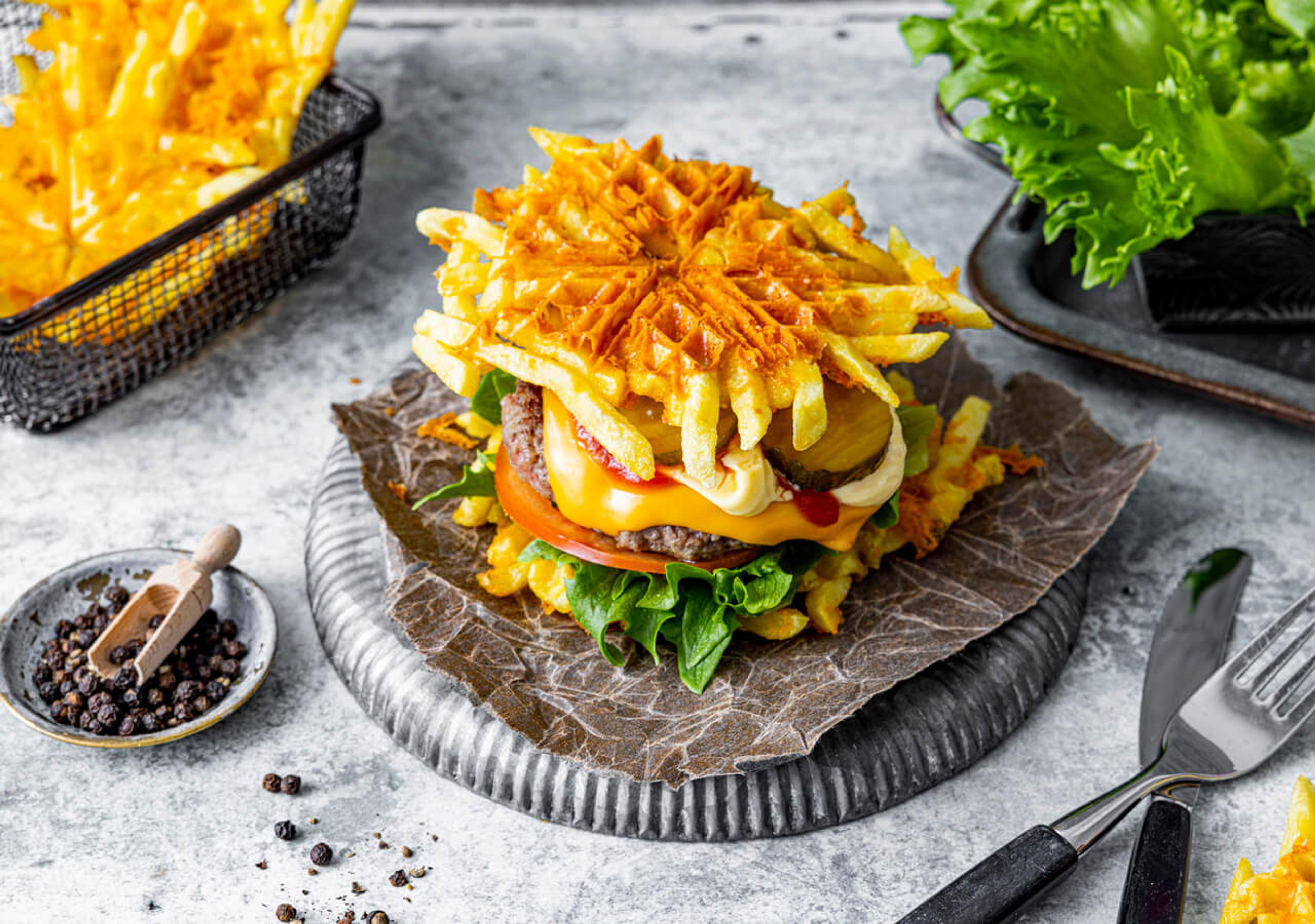 Vaffelchips Burger