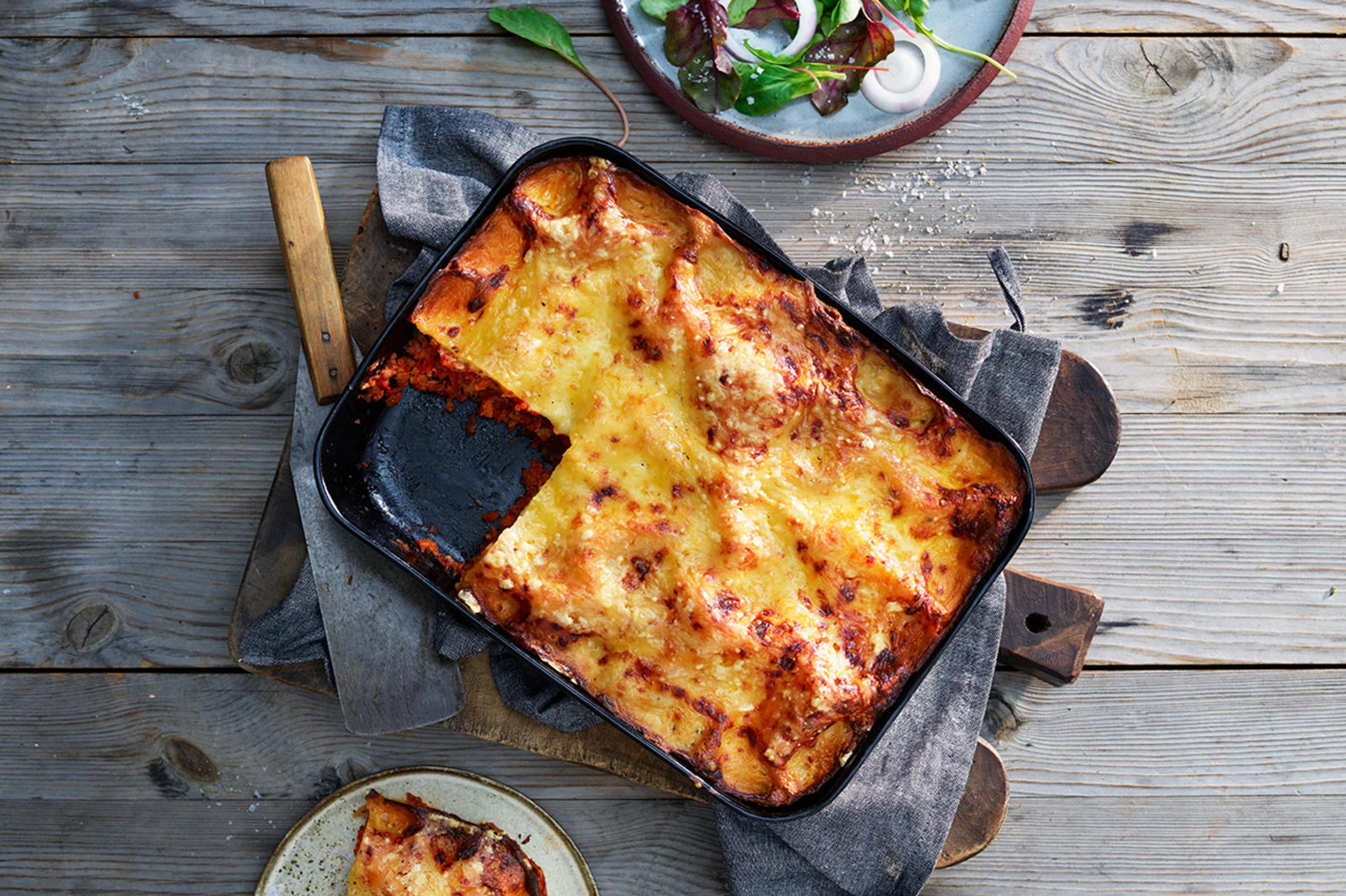 Lasagne med norske rotgrønnsaker