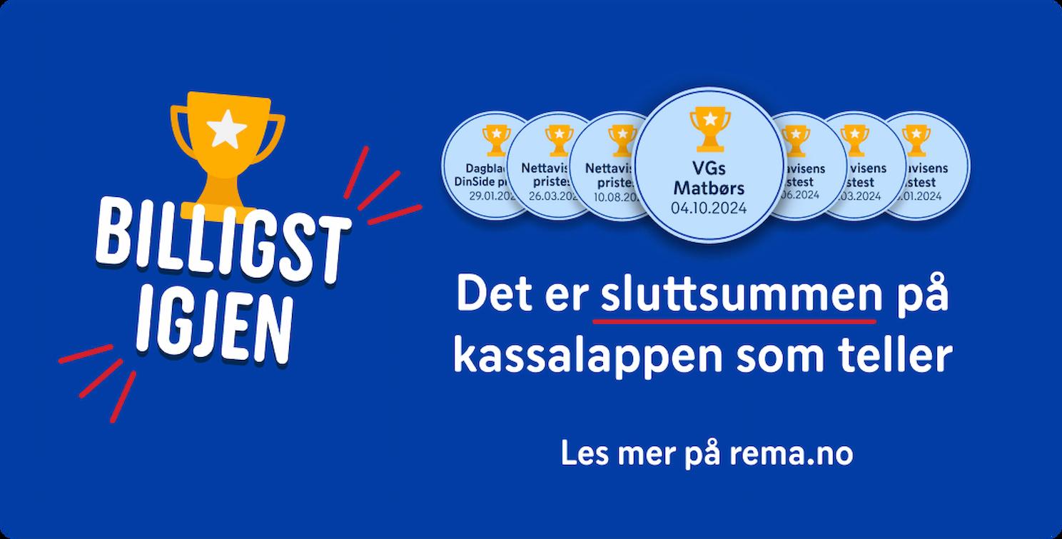 Nok en gang viser REMA 1000 seg som vinneren når det kommer til pris.