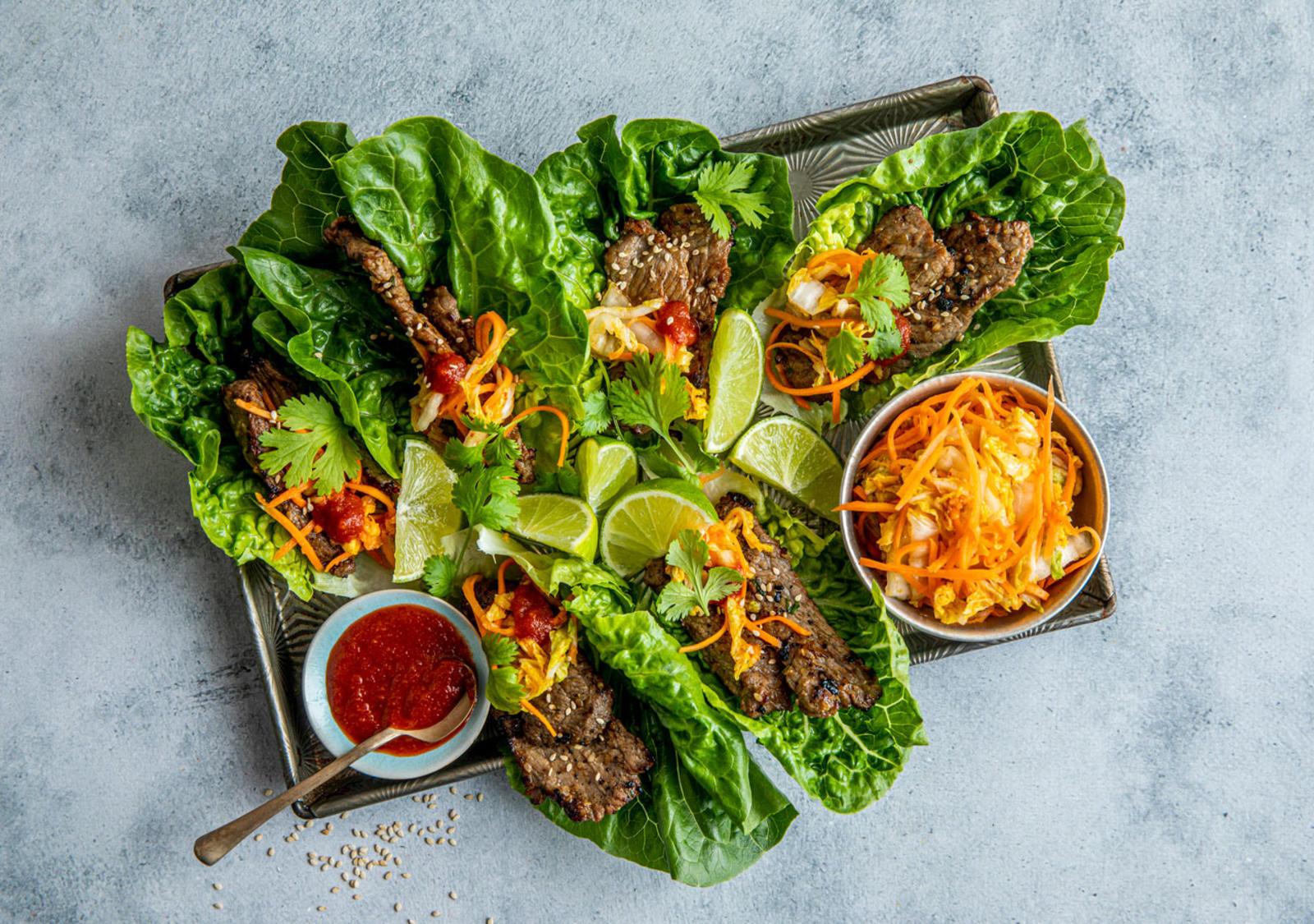 Koreansk taco med kimchi