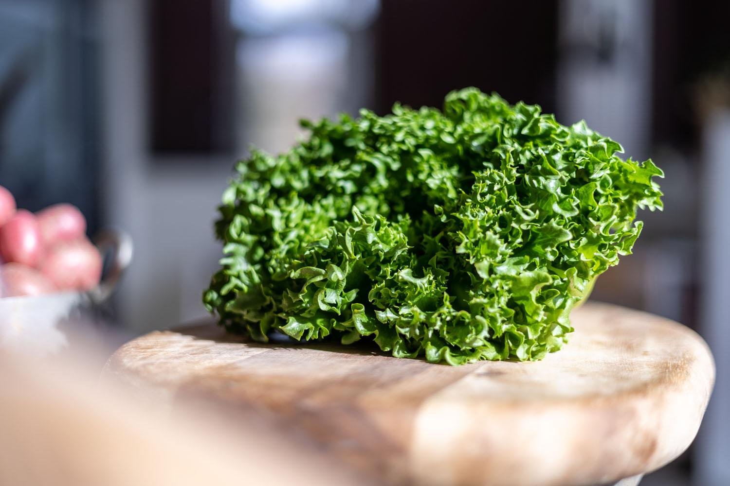 salat av typen crispi på en fjøl