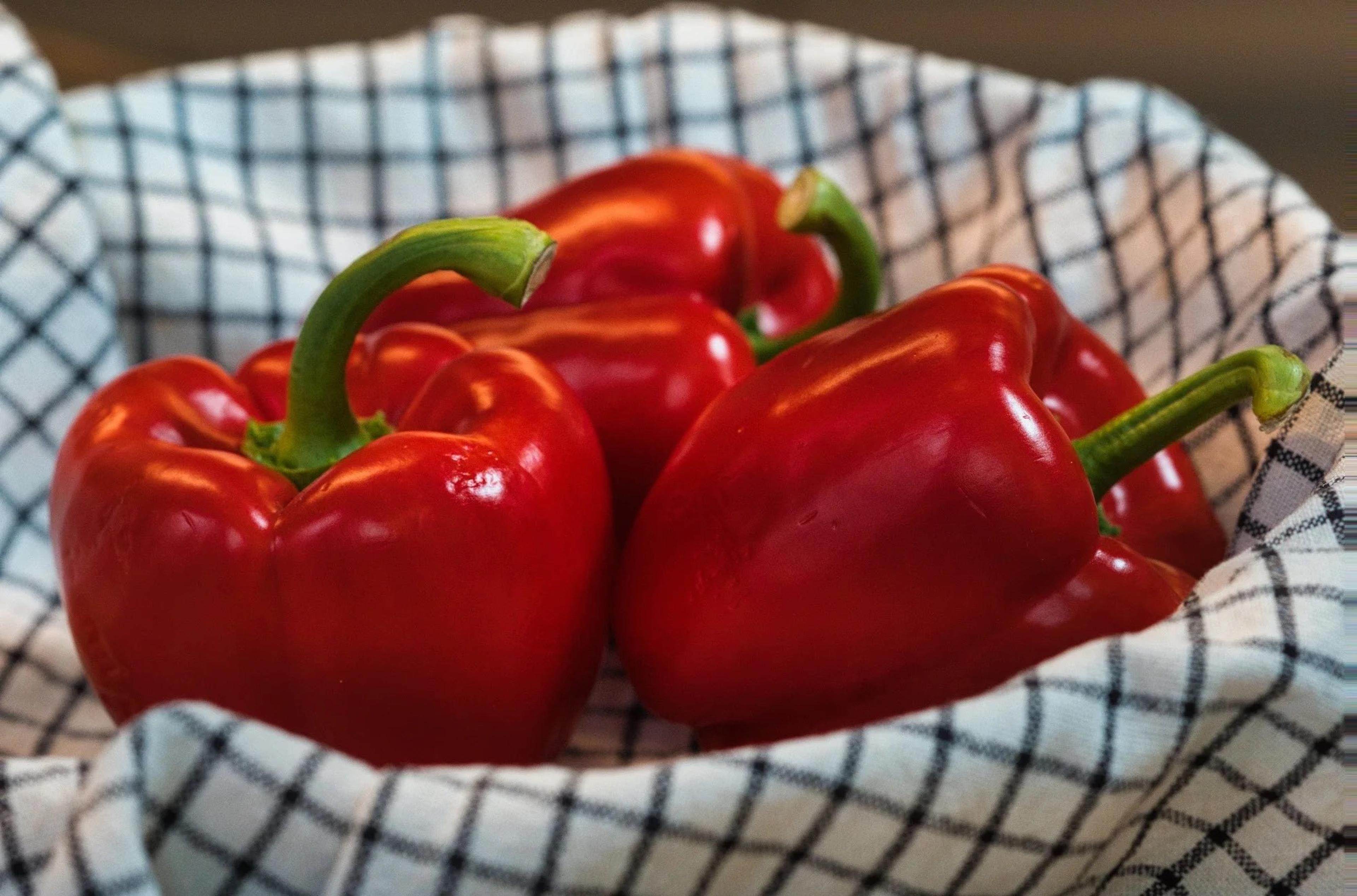 paprika i en kurs med håndkle på