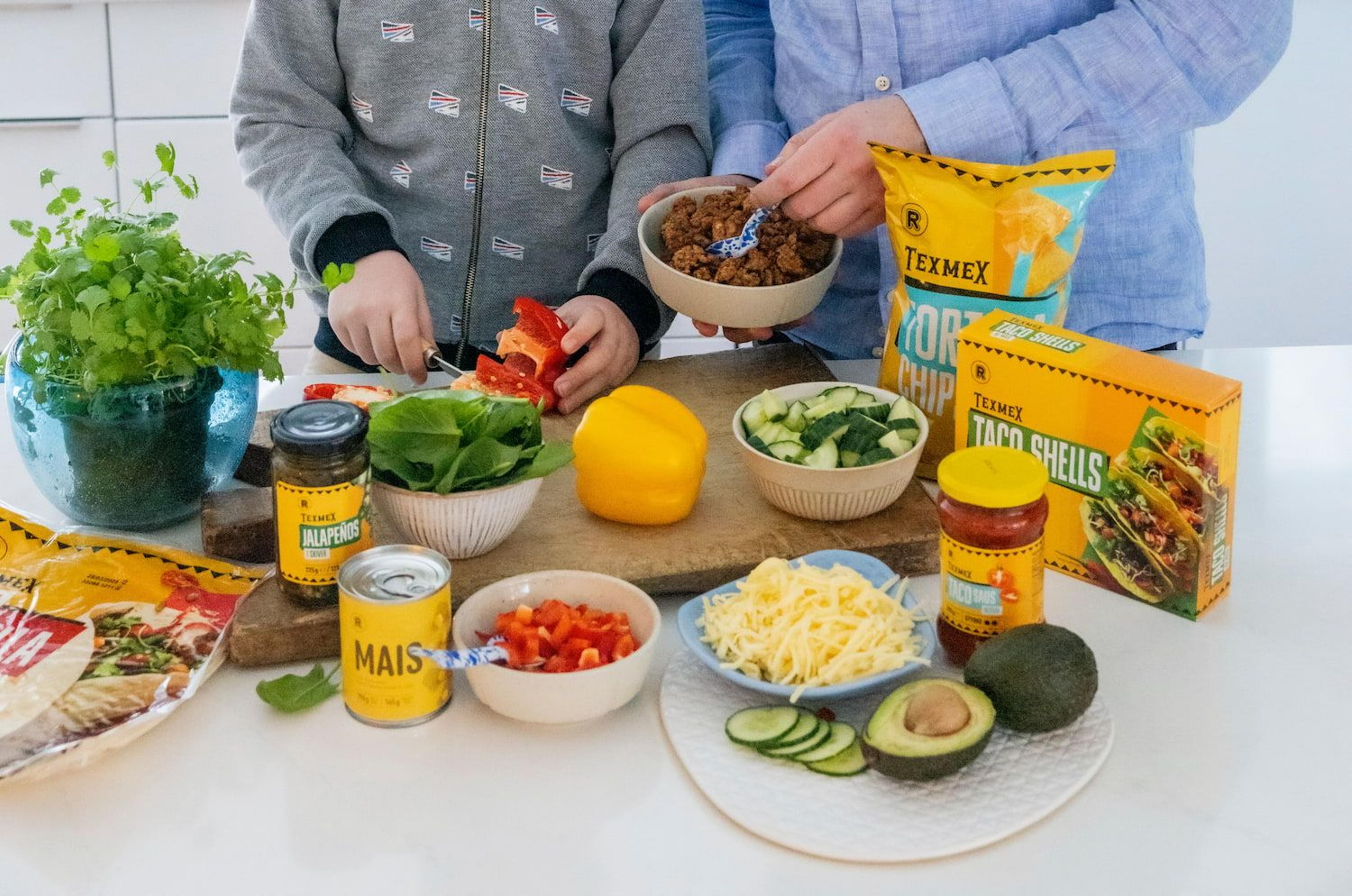 8 forksjellige tex mex produkter