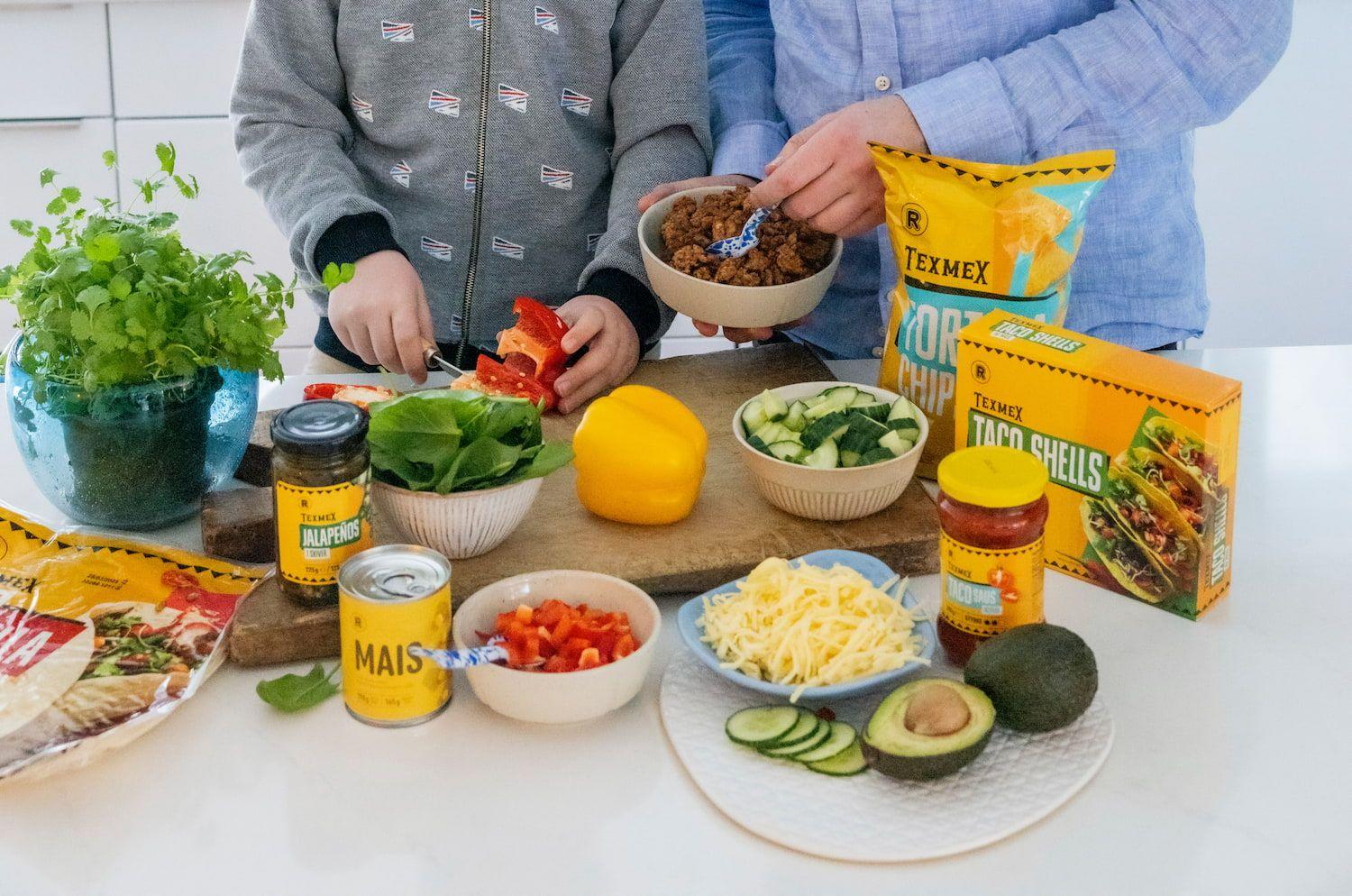 8 forksjellige tex mex produkter