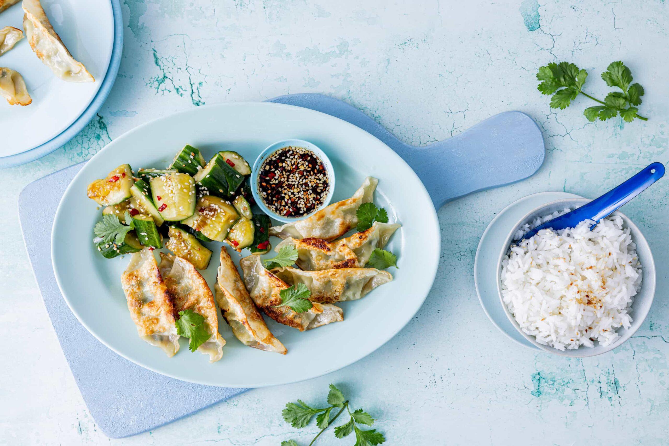 Gyoza med smashagurk