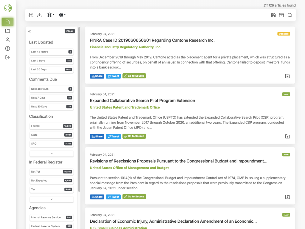 regalytics dashboard example
