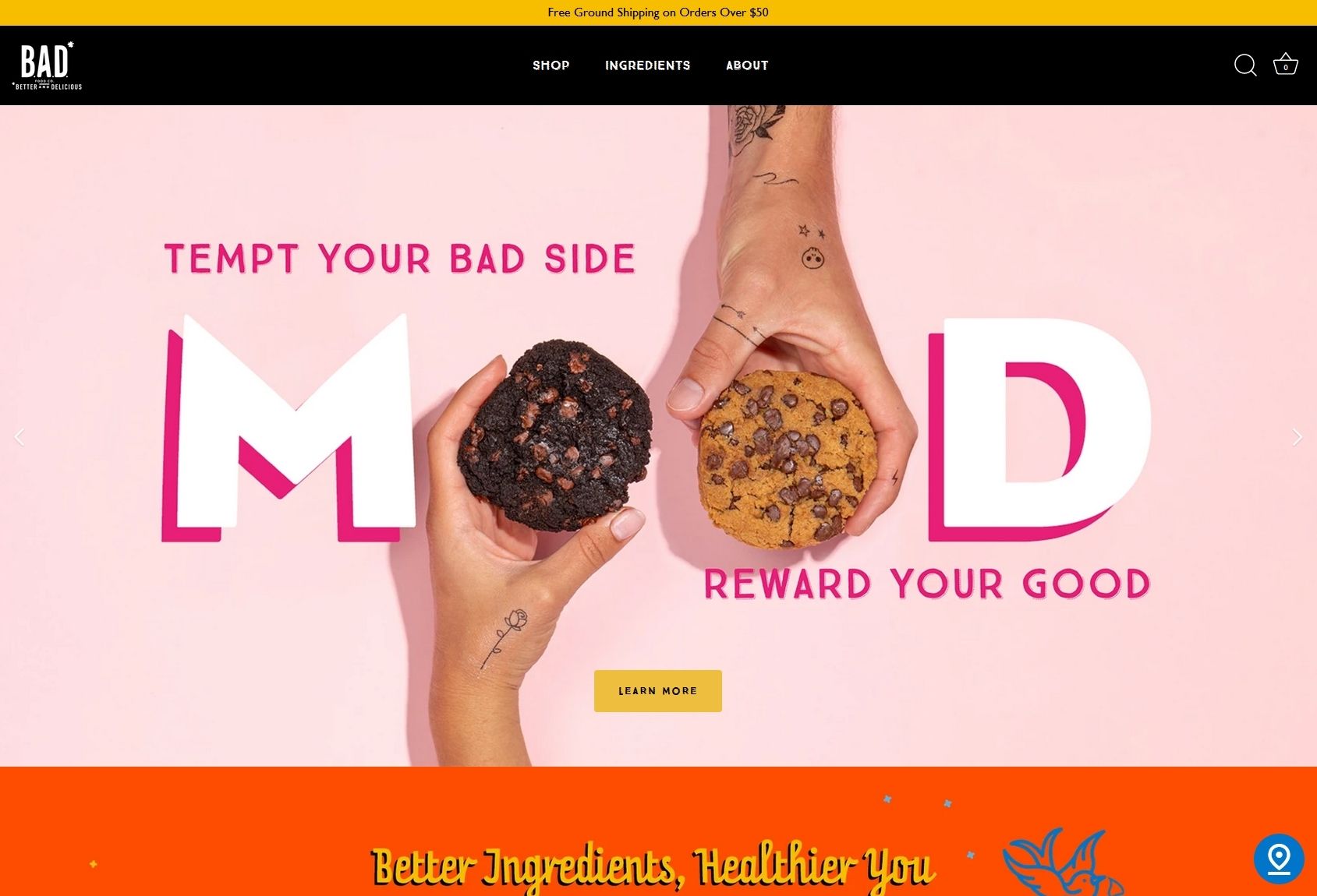 bad food co homepage
