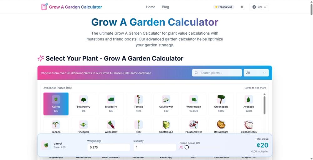 image of Grow A Garden Calculator image of Grow A Garden Calculator