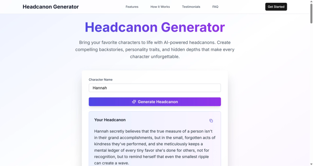image of Headcanon Generator