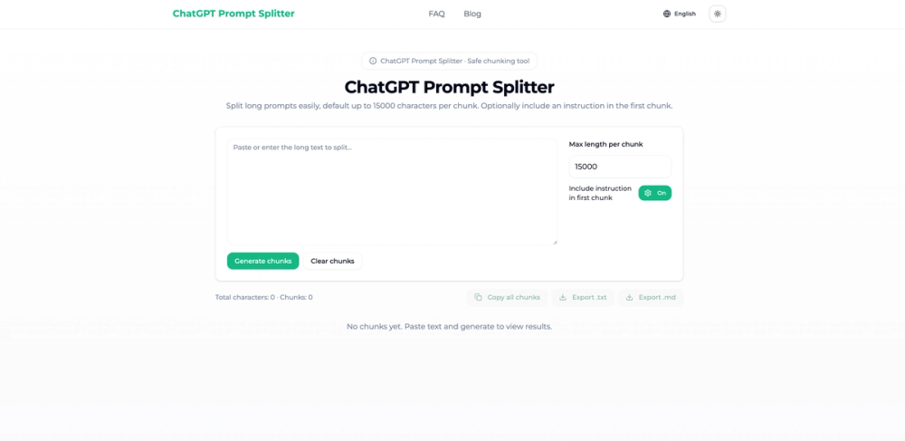 image of ChatGPT Prompt Splitter image of ChatGPT Prompt Splitter