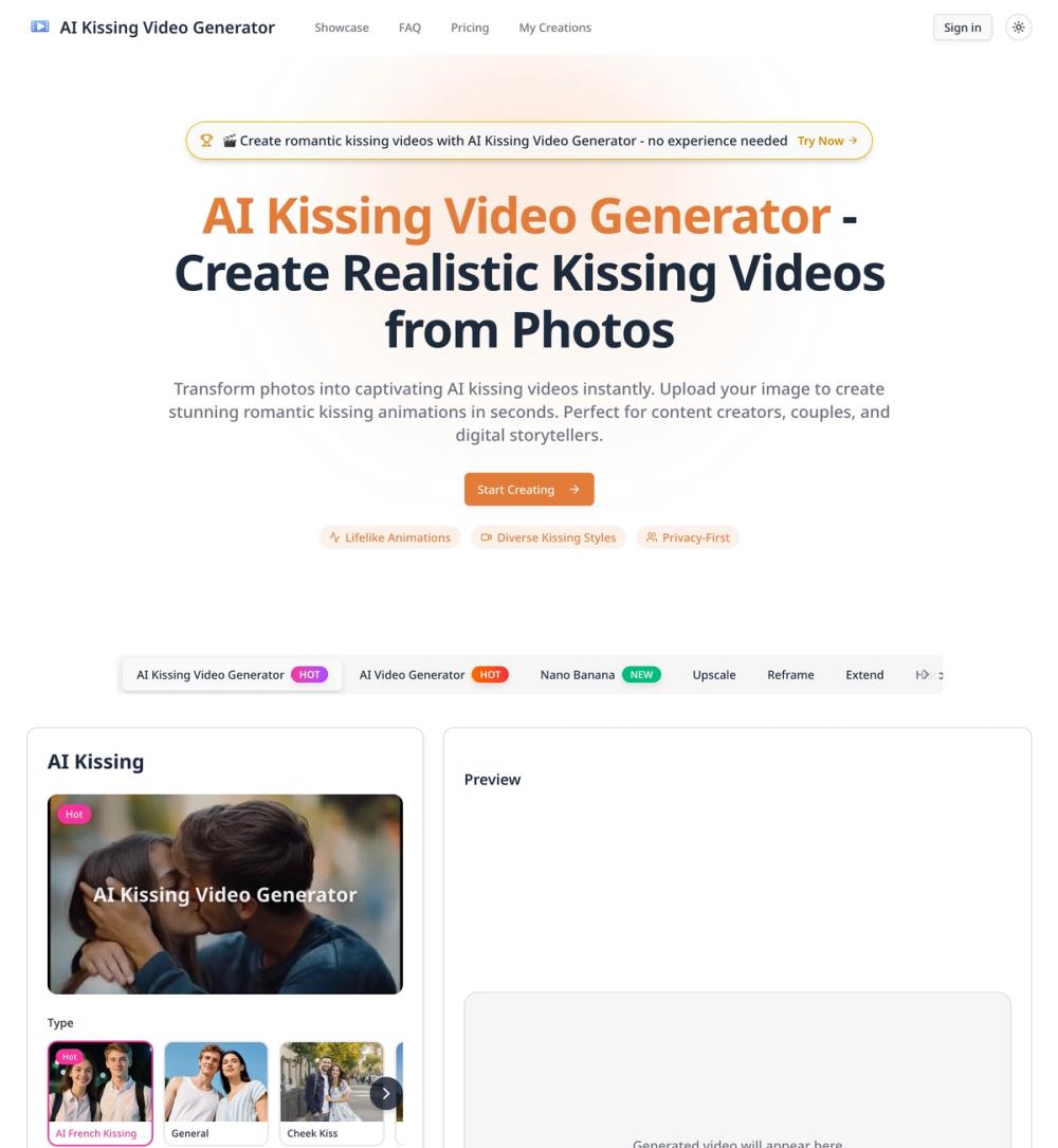 image of AI Kissing Video Generator image of AI Kissing Video Generator