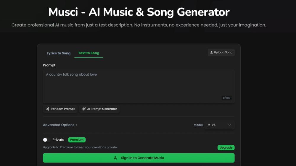 image of Musci - AI Song Generator image of Musci - AI Song Generator