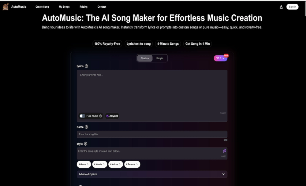 image of  AI Song Maker :  Automusic