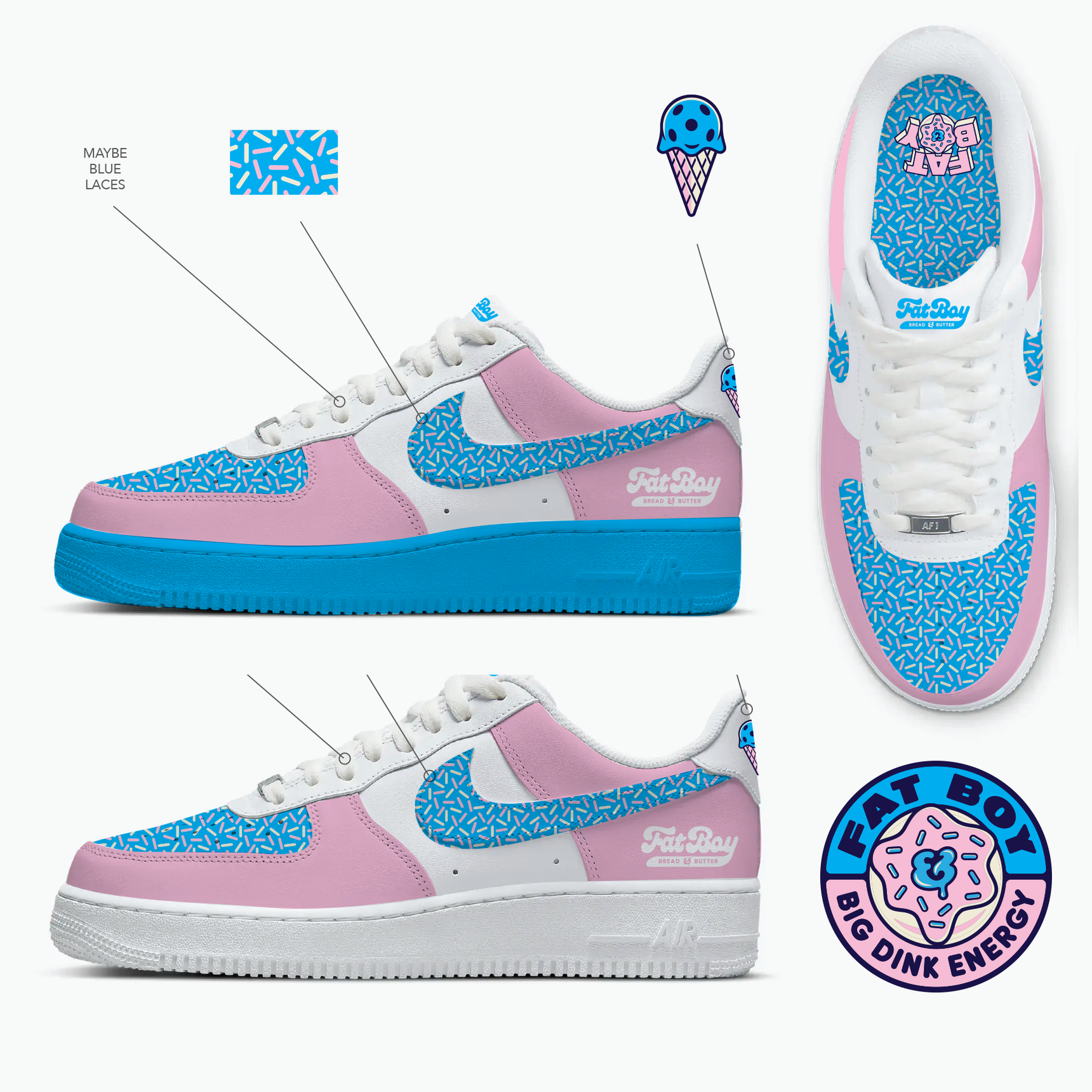 bnb nikes custom fatboy