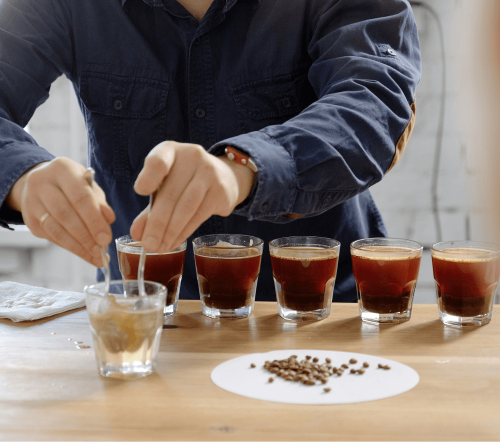 Coffee cupping and tasting