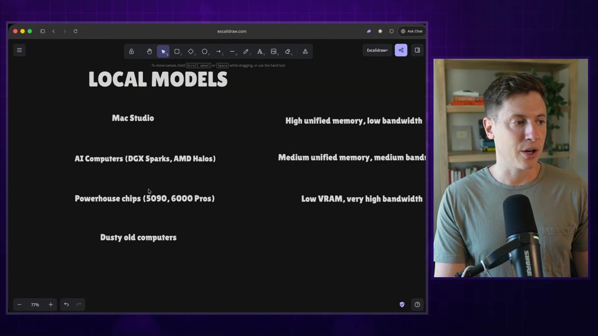 Alex's chart comparing the four hardware options
