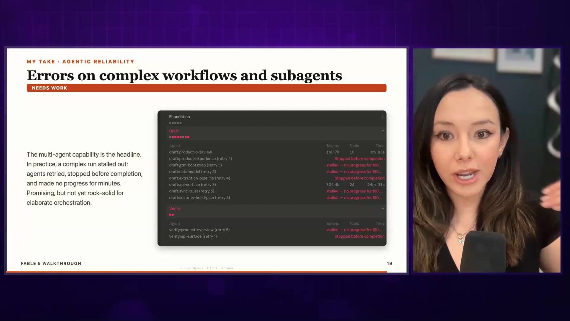 Subagent stalls and errors in complex workflows