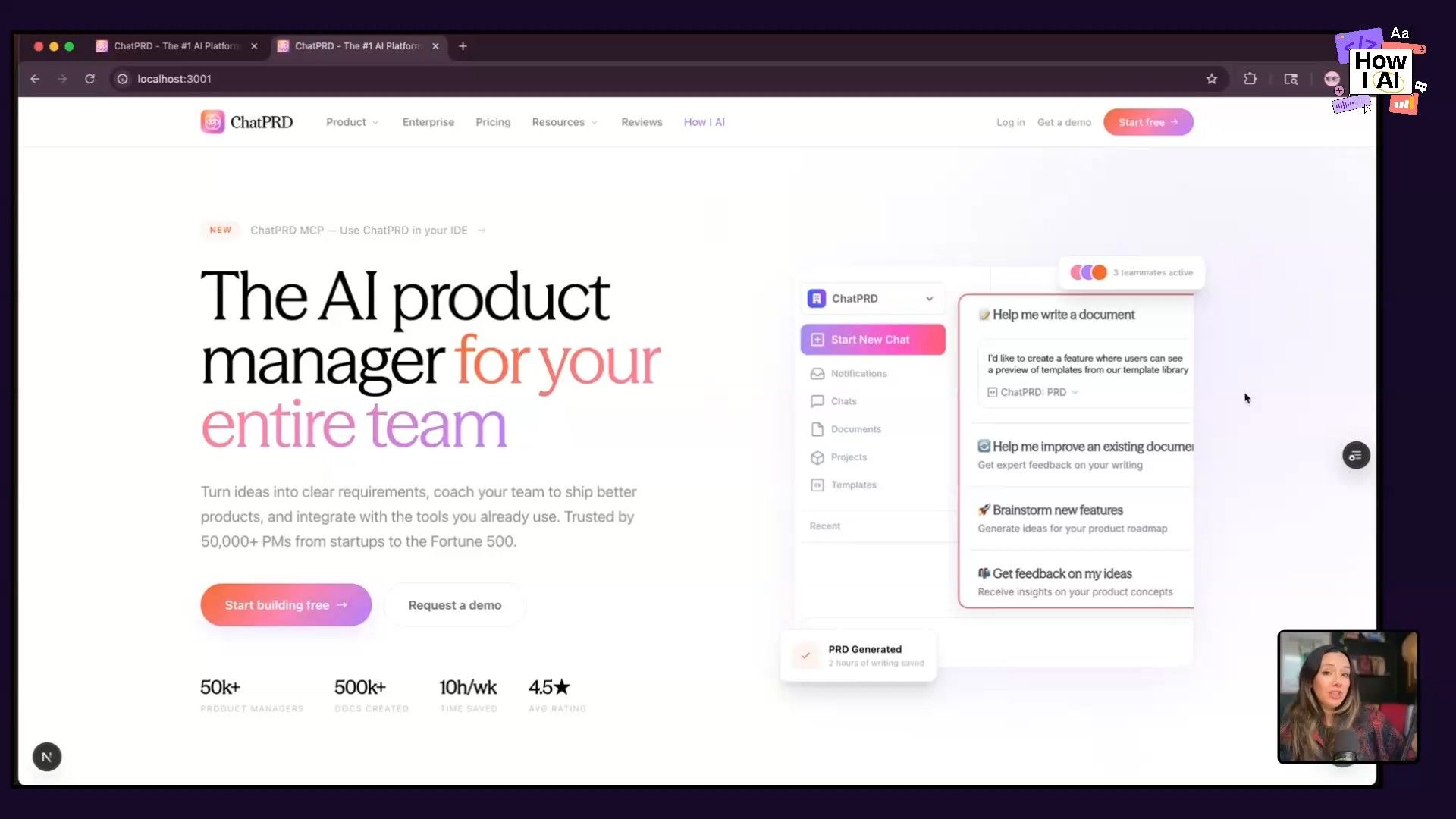 AI-powered coding in action: The screenshot displays a code editor making real-time changes to a TypeScript/React website, using TailwindCSS for styling. Detailed prompts guide the AI to fix specific UI elements, showcasing a practical application of AI in web development.