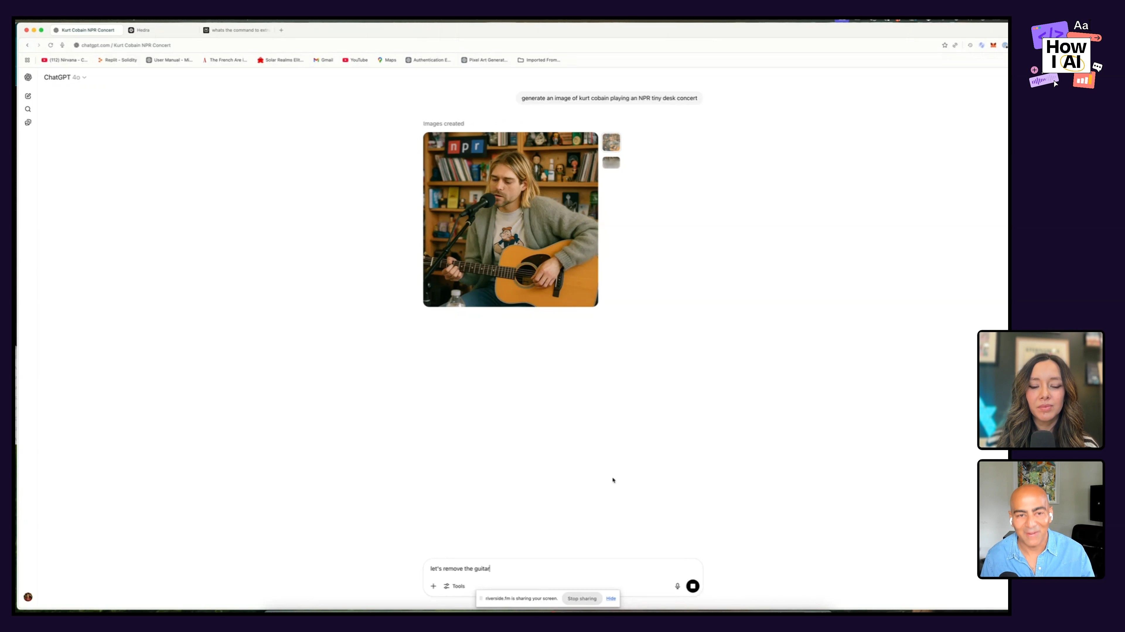 Generating an image of Kurt Cobain with Hedra: See how a simple text prompt creates a realistic image in this episode of How I AI.