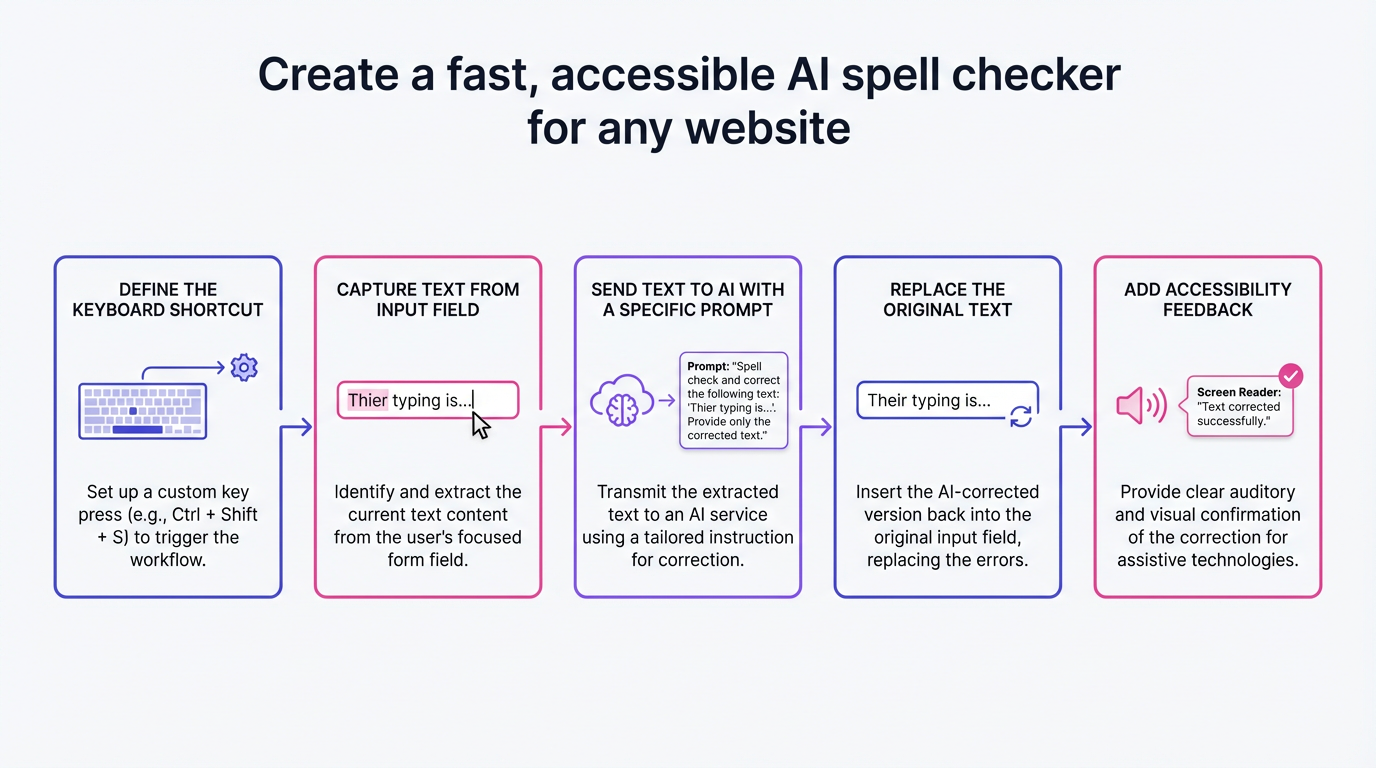 Create a Fast, Accessible AI Spell Checker for Any Website | AI Workflows