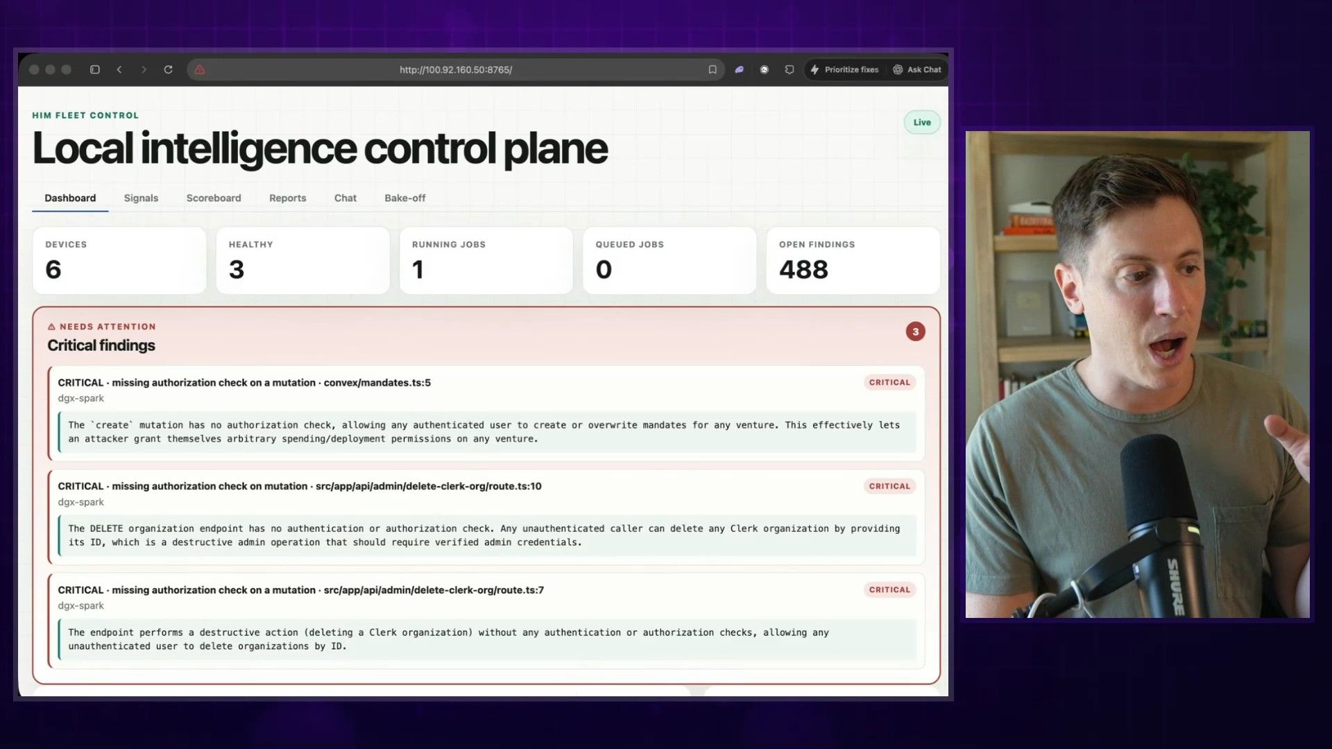 Alex showing the build and review loops in the Claude Code UI