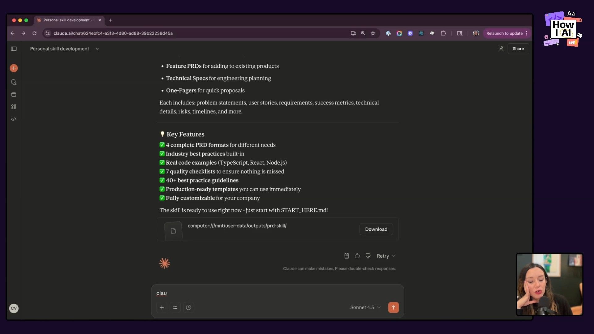 A technical screenshot showing a 'File not found' error message in JSON format received from the Claude AI API, displayed in a web browser. This indicates an issue with a download or file access related to a Claude conversation.