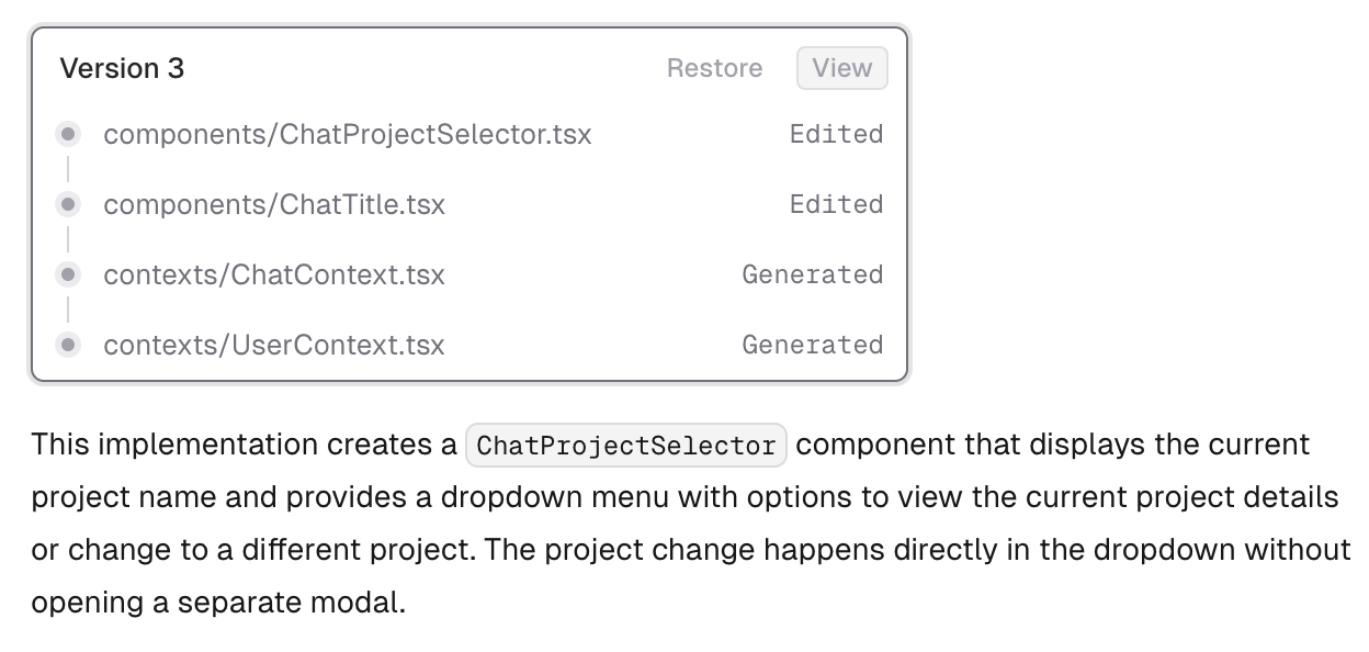 Using v0.dev to prototype new components for ChatPRD