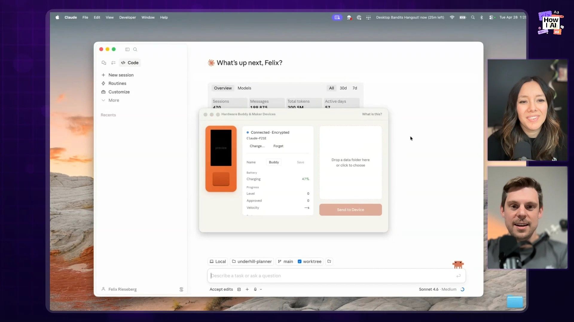 The "Open Hardware Buddy" connection window scanning for devices