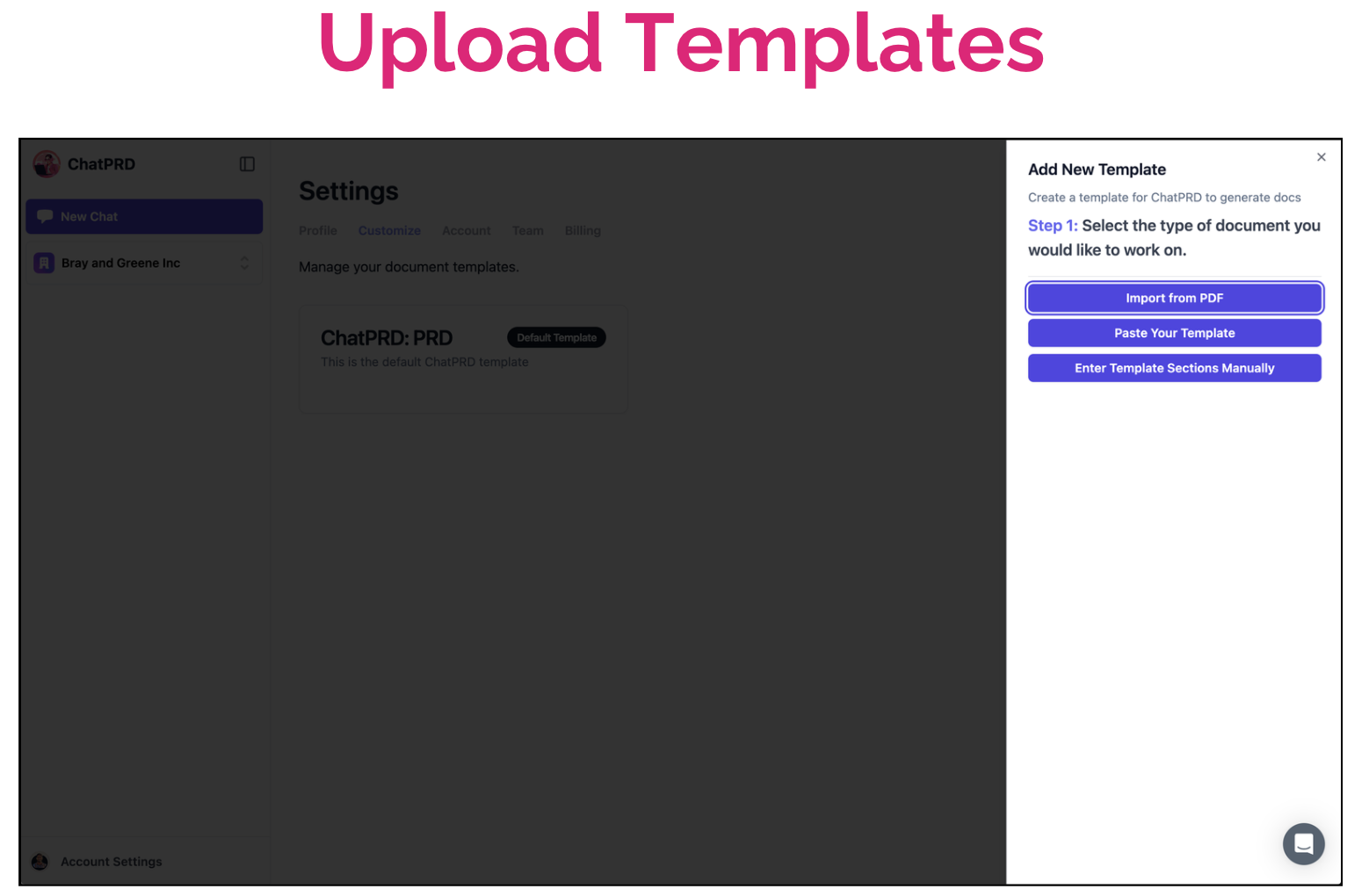 Upload Templates with AI