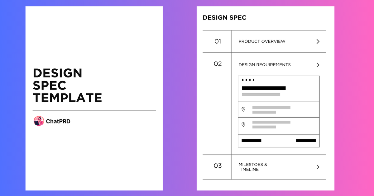Free Design Spec Template — UX Documentation | ChatPRD