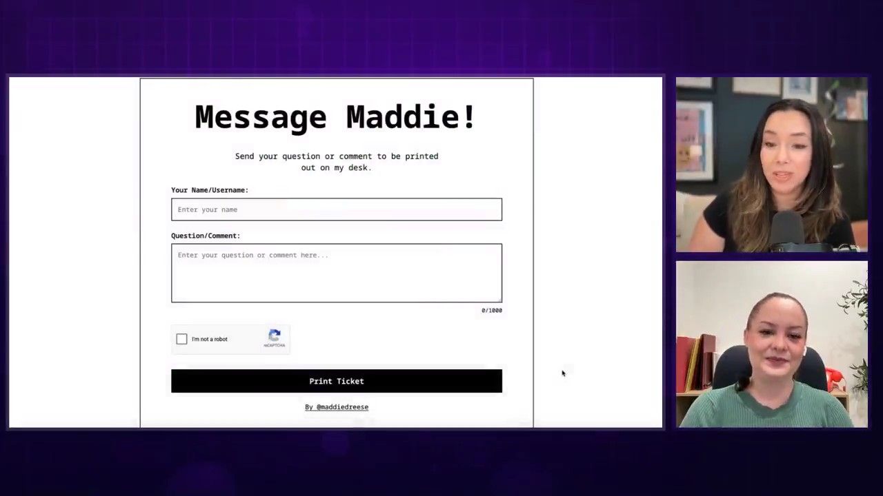 Maddie typing her initial brainstorming prompt into Cursor
