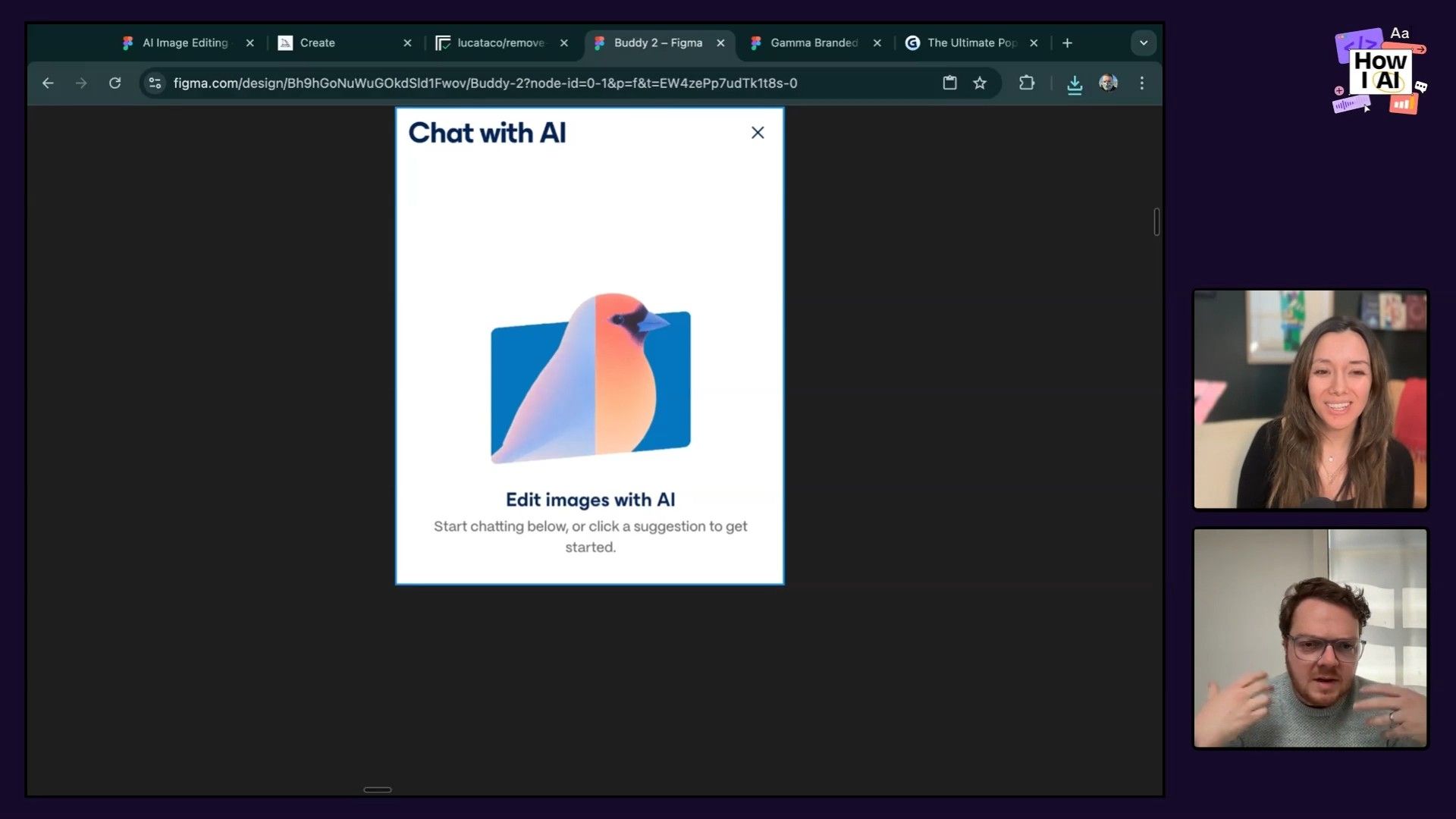 A demonstration of an AI image background removal tool on Replicate.com, showcasing the original and processed image of a bird, along with options for various technical integrations (Node.js, Python, HTTP, Docker).