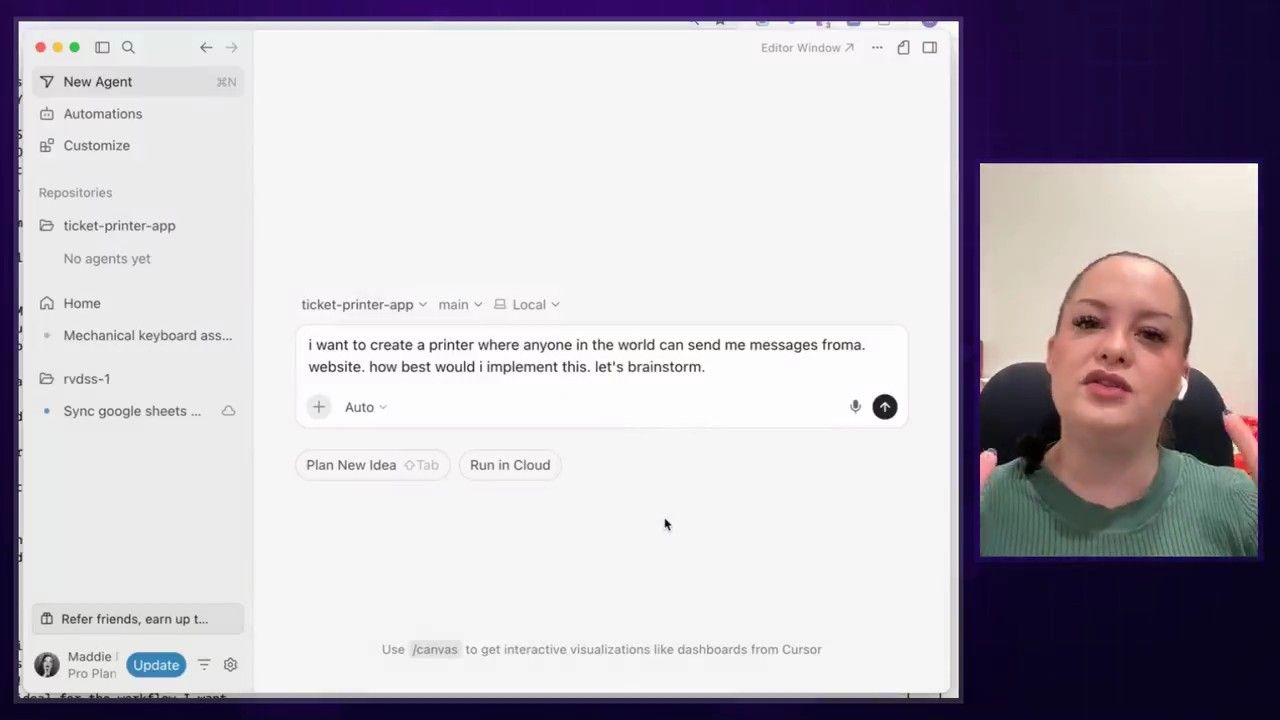 The personal API's JSON output on the screen
