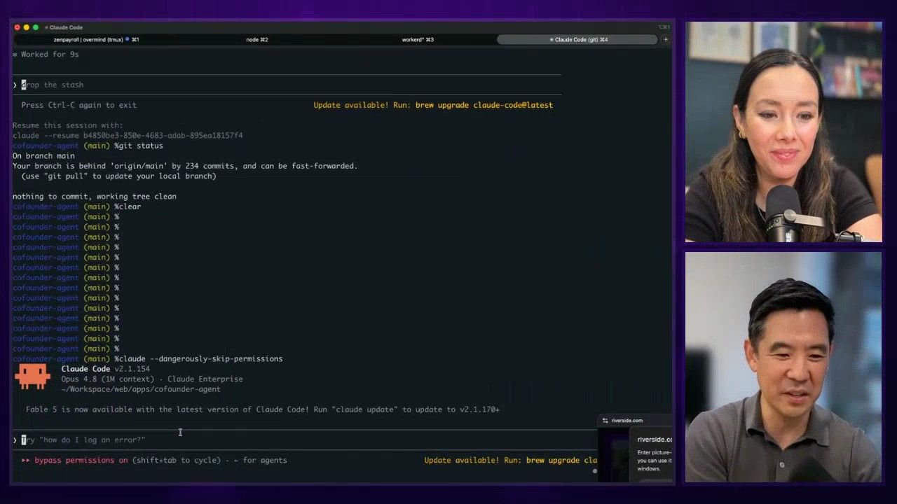 Eddie's terminal running Claude Code with the prompt he dictated