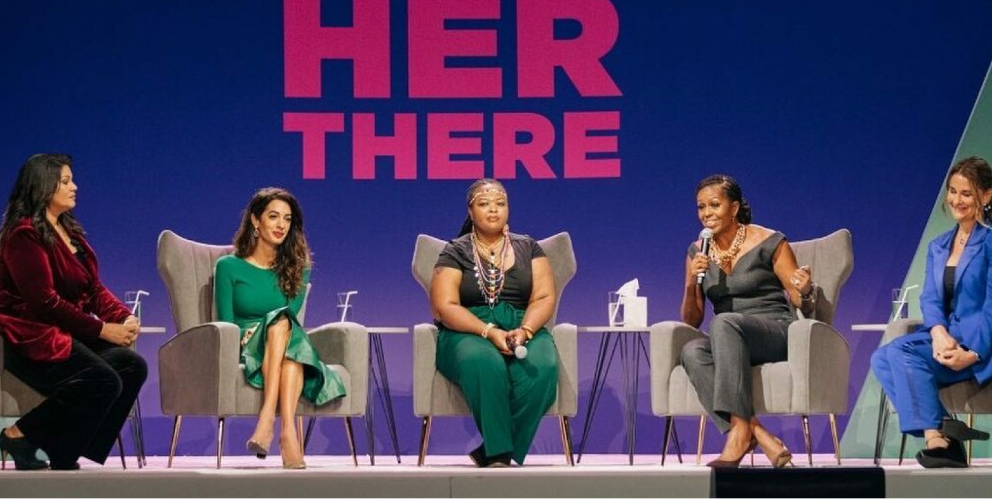 At the Get Her There event in NYC, Michelle Obama is joined by Melinda French Gates, Amal Clooney, and more, to discuss girls education around the world.