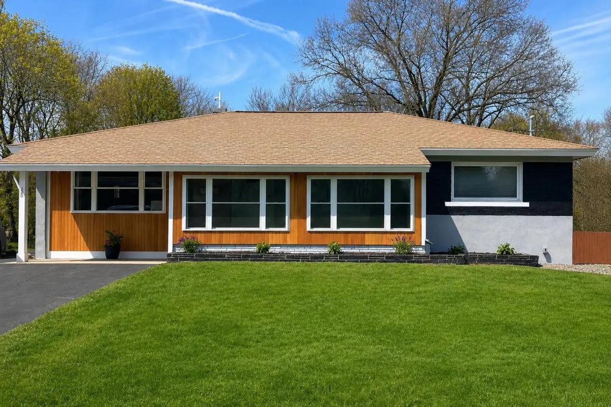 88 Wilbur Street: refreshed exterior with cedar siding after the facelift