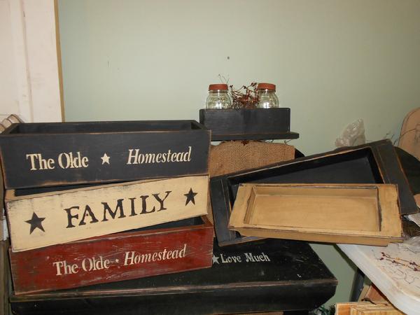 Stencil Boxes, Candle Box & Mason Jar Box