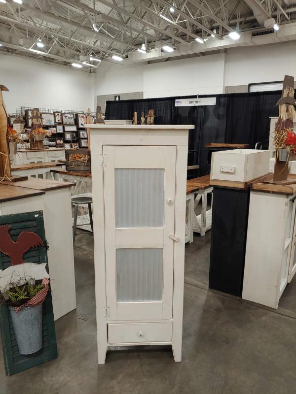Tall Barn Door Glass Cabinet