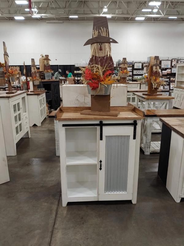 Corrugated Tin Barn Door Cabinet