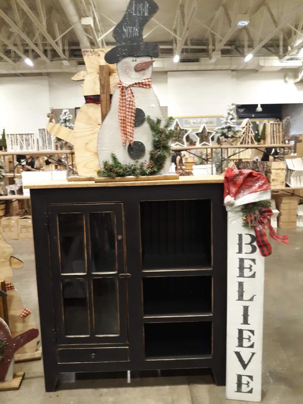 Black Grid-Door Display Cabinet