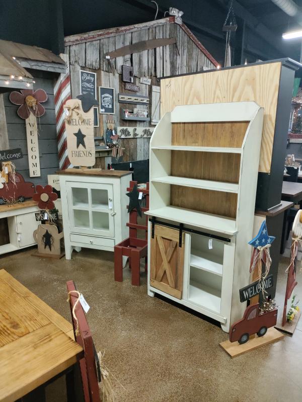 Baker's Hutch with Sliding Barn Door