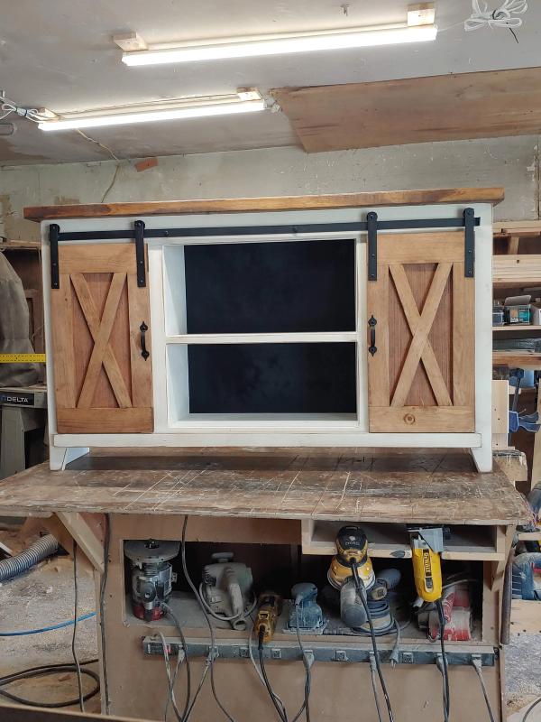 Sliding Barn Door Entertainment Cabinet