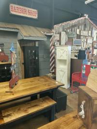 Farmhouse Dining Table with Benches