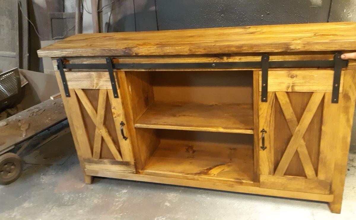 Sliding Barn Door TV Console