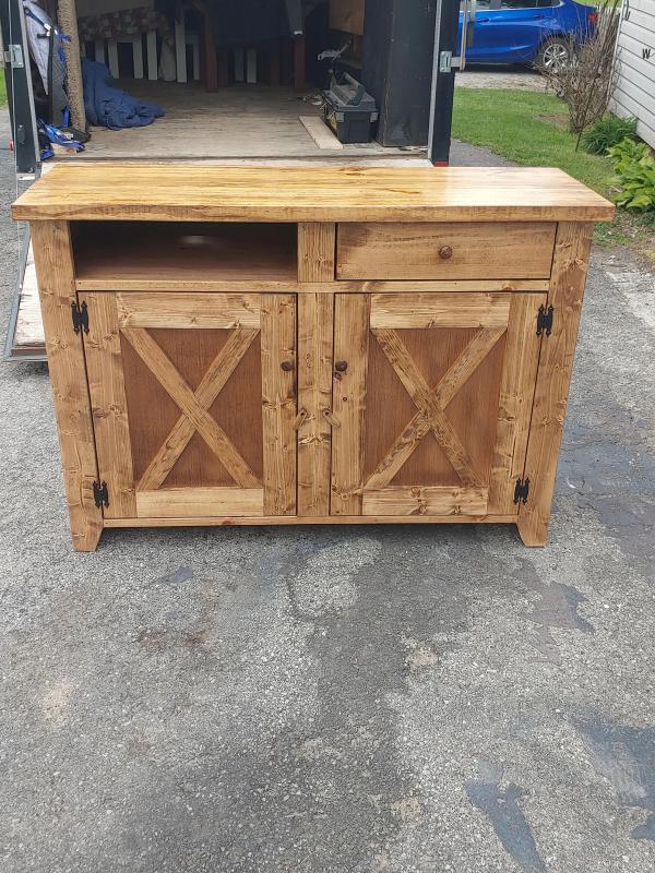 Natural X-Brace Two-Door Cabinet
