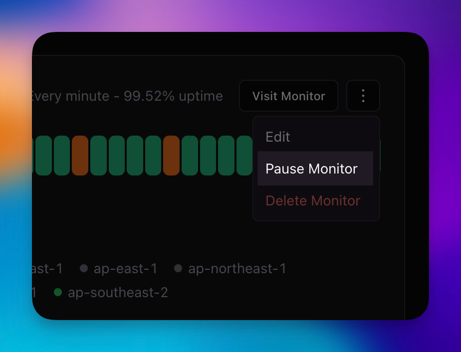 Pause monitor button