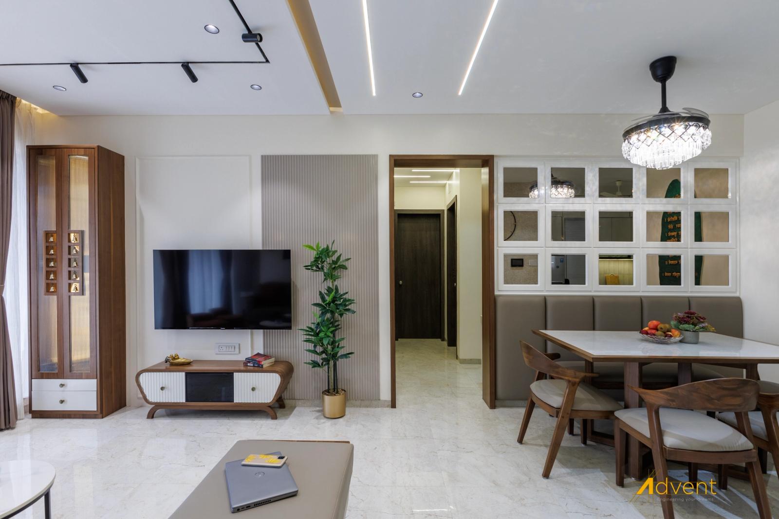 Modern residential interior design with stylish decor