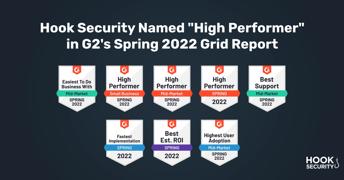 Hook Security Named High Performer 2022 | Hook Security | Hook Security