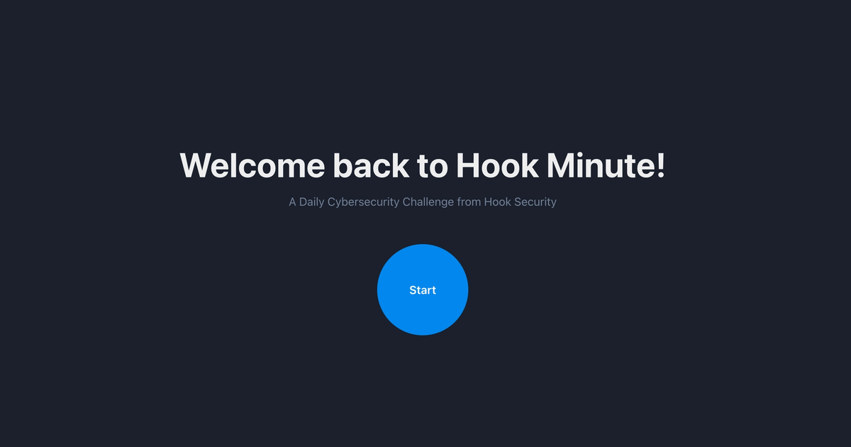 Hook Minute: A Fun Daily Security Challenge from Hook Security! | Hook ...