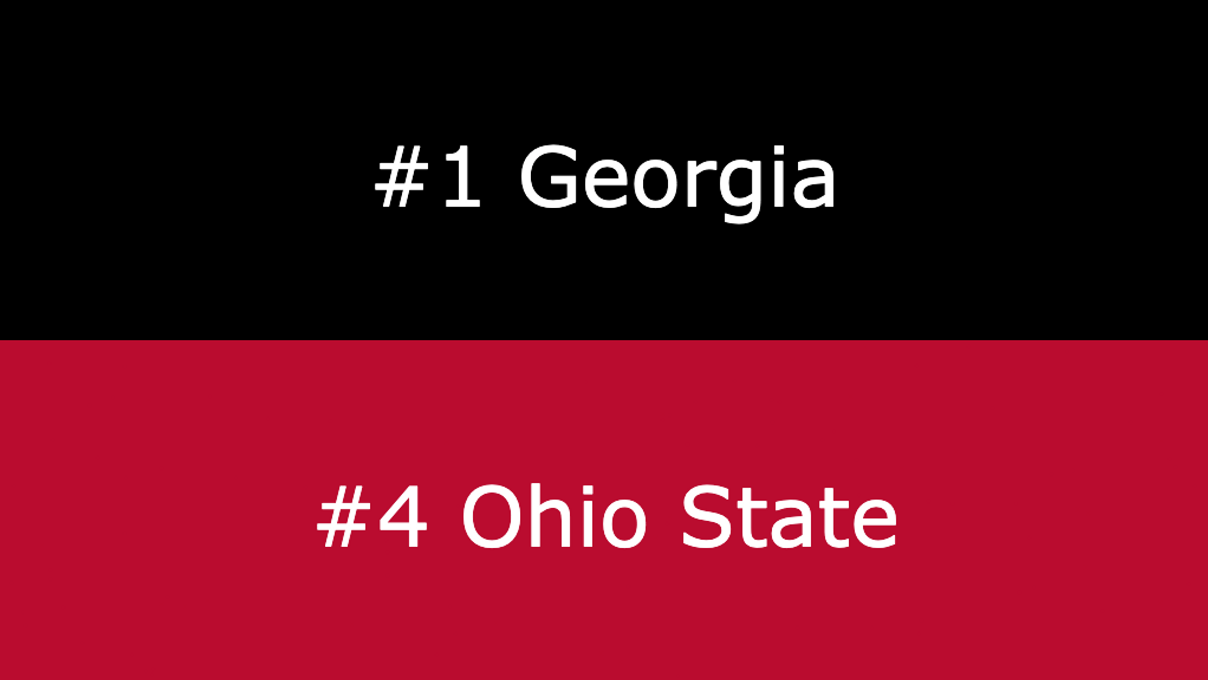 #1 Georgia vs #4 Ohio State
